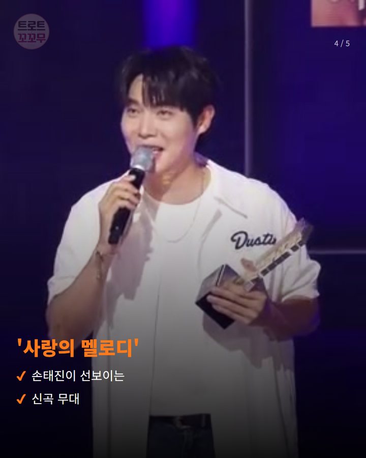 '사랑의 멜로디' — 손태진이 선보이는 신곡 무대 (손태진, '더트롯쇼' 한가위 특집서 1위 후보 올랐어요 4번째 카드)