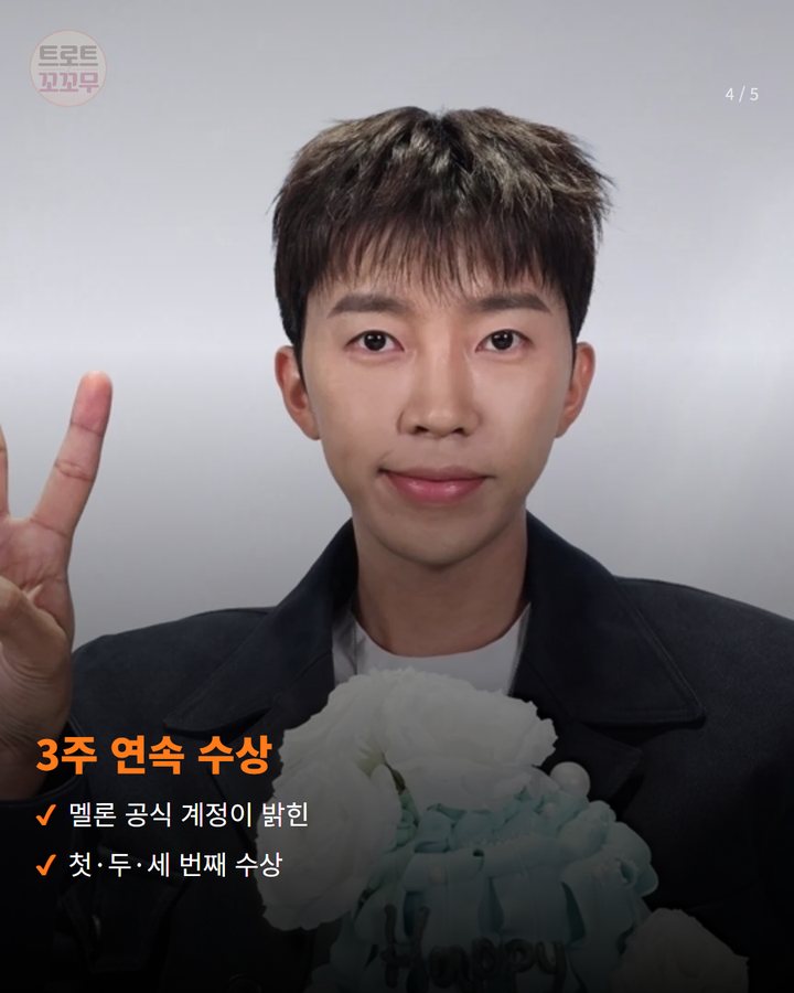 3주 연속 수상 — 멜론 공식 계정이 밝힌 첫·두·세 번째 수상 (임영웅 '또또', 멜론 주간 인기상 3주 연속 1위 4번째 카드)