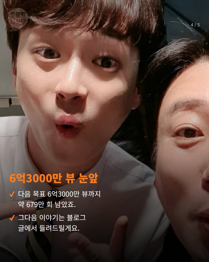 6억3000만 뷰 눈앞 — 다음 목표 6억3000만 뷰까지 약 679만 회 남았죠. 그다음 이야기는 블로그 글에서 들려드릴게요. (이찬원 공식 유튜브 6억2000만 뷰 돌파, 6억3000만 뷰 임박! 4번째 카드)