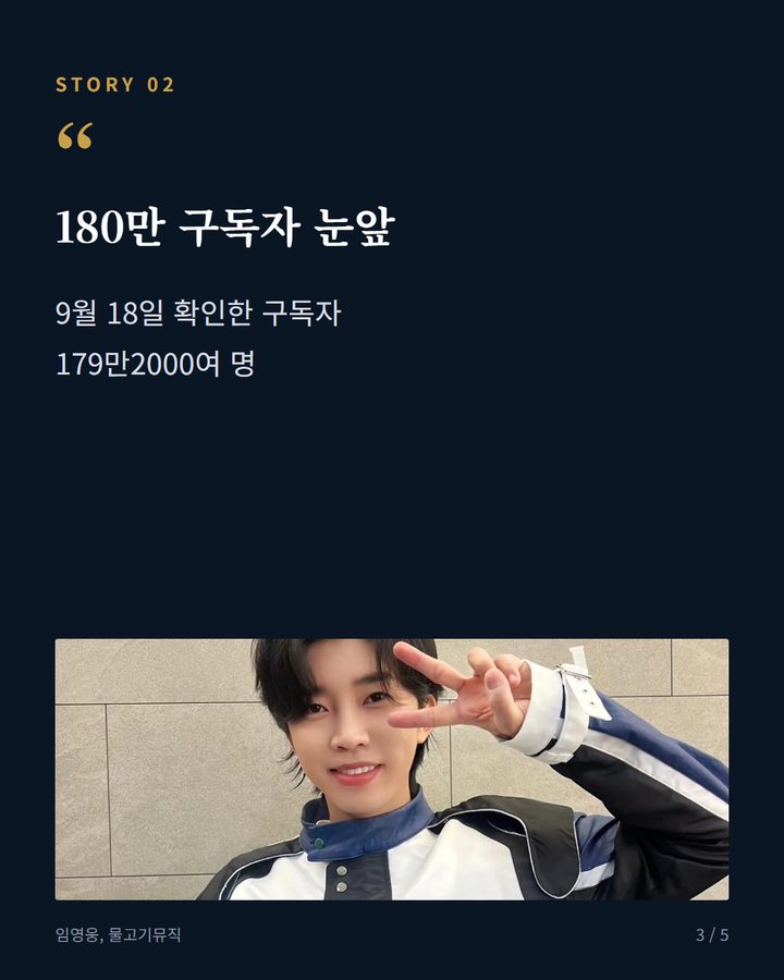 180만 구독자 눈앞 — 9월 18일 확인한 구독자 179만2000여 명 (임영웅 유튜브 31억9000만뷰 돌파, 구독자 180만 눈앞 3번째 카드)
