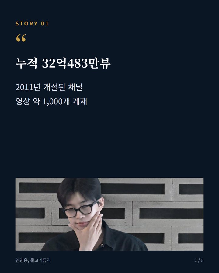 누적 32억483만뷰 — 2011년 개설된 채널 영상 약 1,000개 게재 (임영웅 유튜브 32억뷰 돌파, 1000만뷰 영상 100편 2번째 카드)