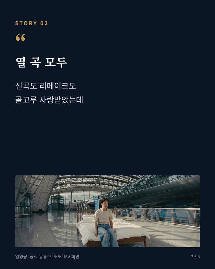 열 곡 모두 — 신곡도 리메이크도 골고루 사랑받았는데 (임영웅 'IM HERO 10' 전곡, 유튜브 100만뷰 돌파 3번째 카드)