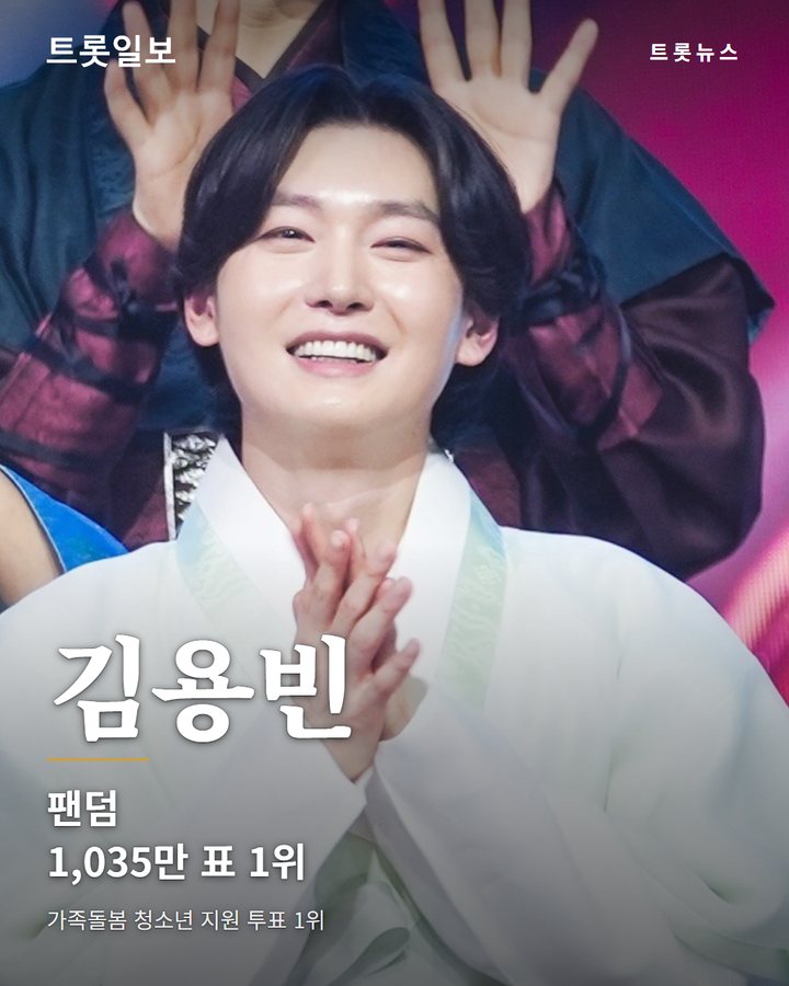 김용빈 팬덤 사랑빈, 가족돌봄 청소년 지원 투표 1위 카드뉴스 표지
